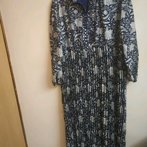 Navy Blue Long Kurti