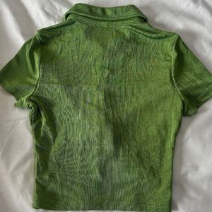 H&M Green Crop Tee