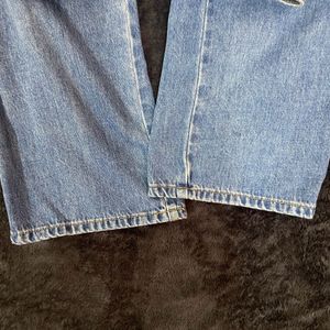 thigh cut out denim pants