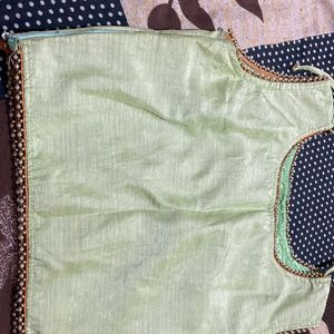 Pista  Green Lahnga Chunni ( Stained Are Washable)