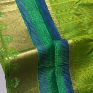 Green Silk Saree Without Blouse