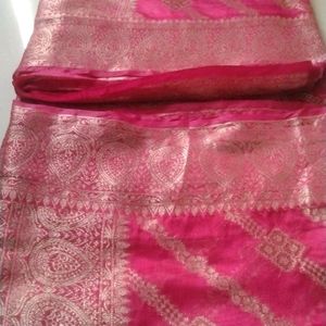 Striped Zari Organza Banarasi Silk Saree