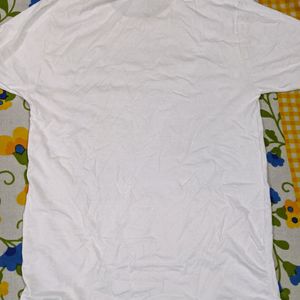 Blue Printed White T Shirt