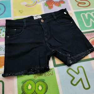 Black Denim Shorts