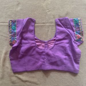 Lavender Saree With Blouse