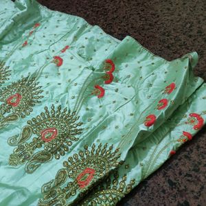 3piece PistachioColored Festive LehengaCholi