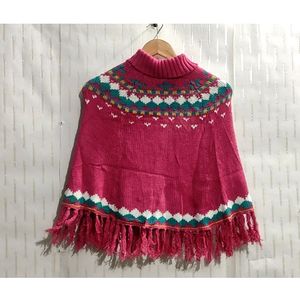 High Neck poncho For girl's