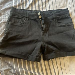 Black Denim Shorts