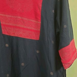 Black Cotton Kurti (Women)