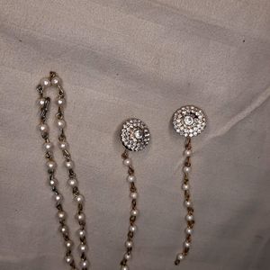 American Diamond And Peral Mang Tika Set Of 2