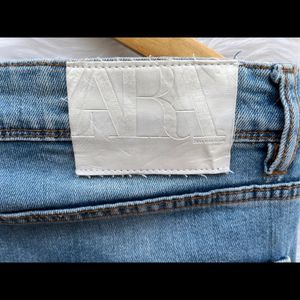 Zara ripped patches colour splash jeans