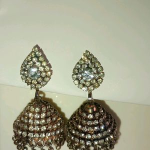 Silver Stoned Earrings