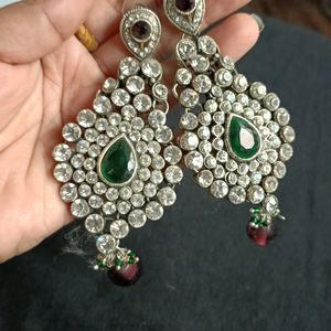 Ad Earrings With Kundan