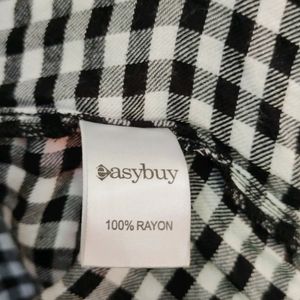 Easybuy Black And White Checked Dress