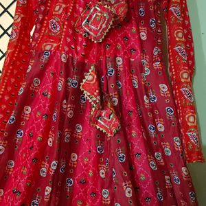 An Anarkali Kurta Attached With A Dupatta