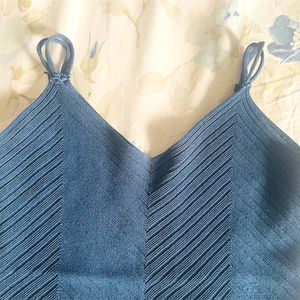 Blue Cami Top Corset Style