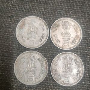 Jawahar Lal Nehru 5rs Coin ( Pack Of 4 )