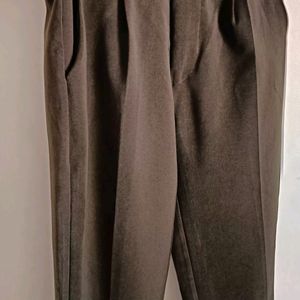 Velvet Olive Green Trousers