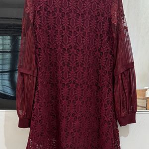 Lacey Maroon Dress