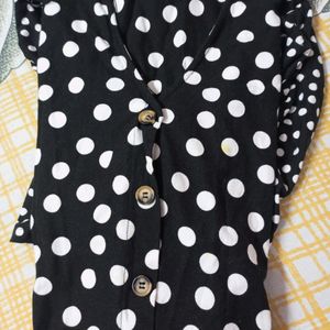 Branded Black Polka Plussize Midi Dress 👗