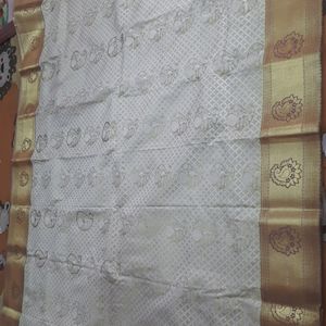 Silk Saree With Stiched Aari Work Blouse