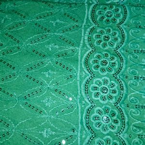 Chickenkari kurti in green colour