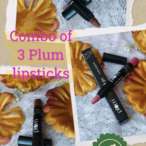 COMBO OF 3 PLUM Twist&Go Matte LipstickLightweight