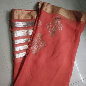 Chamki Sequence Border Work Saree