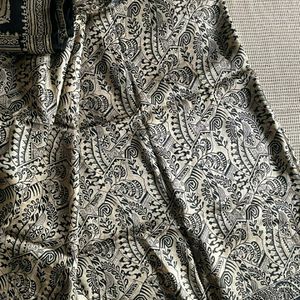 Black Printed Silk Saree