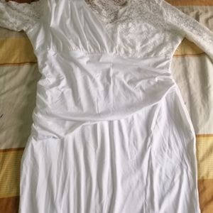 Satin Banyan White Dress