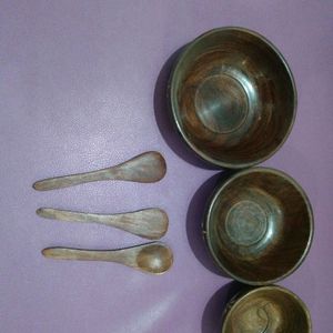 WOODEN BOWL SET OF 3 PIECE