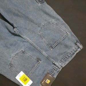 Ladies New Blue Cargo Jeans