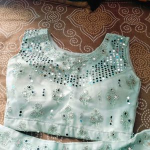 Mirror Work Padded Lhenga Choli