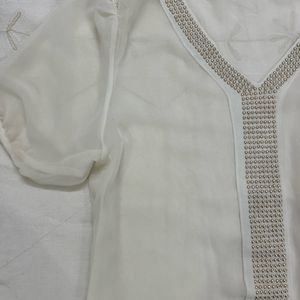 Off white Rhinestone Sheet Top