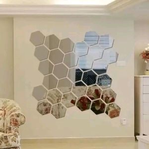 Hexagon Mirror Wall Stickers (20 Pack)