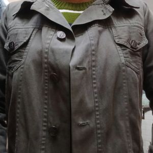 moss green denim jacket