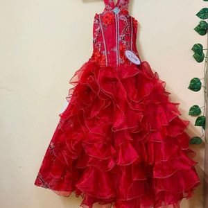 Kids Heavy Flairy Red Dress