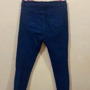 High Rise Dark Blue Jeans For Women