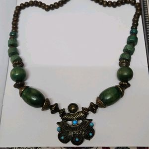 Wooden and metal Kashmiri Necklace