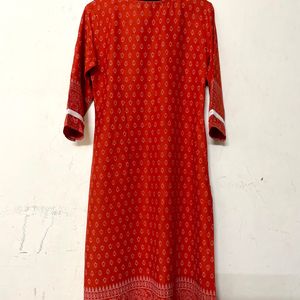 Avaasa Orange Straight Kurta