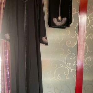 Rhinestone Work On Both Side Burkah And Hijab