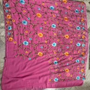 Goergette Embroidery Saree