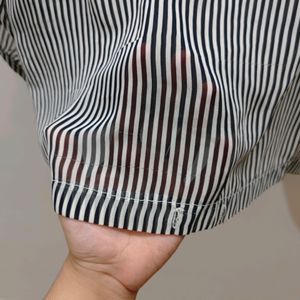 Black & White Striped Sheer Top