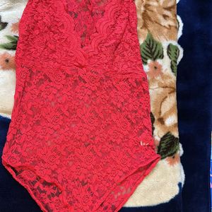 Red Lace Bodysuit