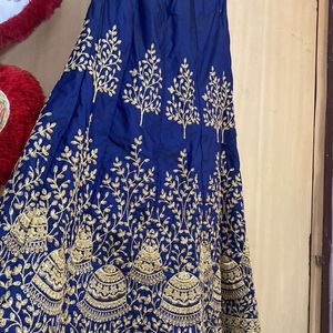 Royal Blue Silk Heavy Embroiled Lehanga