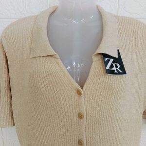 Beige Sweater Half Shirts