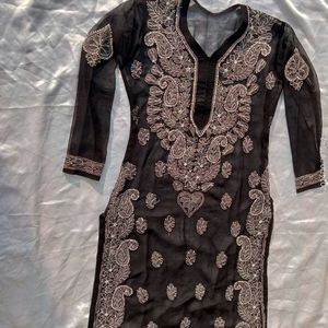 Lucknowi Work With  Gota Patti  Chikankari Kurta