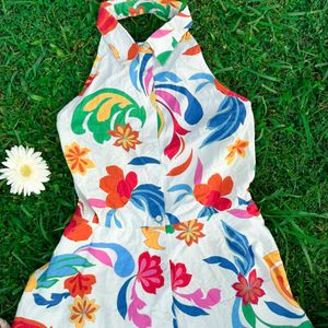 Pinteresty Halterneck Neck Maxi Floral Dress