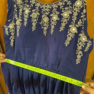 PADDED ROYAL BLUE SHARARA 3 PIECE SET