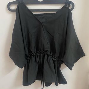 Cinched Waist Sexy Cold Shoulder Top